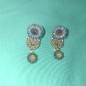 AYALA BAR Bohemian Blue and Red Dangle Earrings